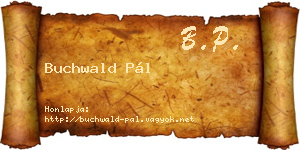 Buchwald Pál névjegykártya